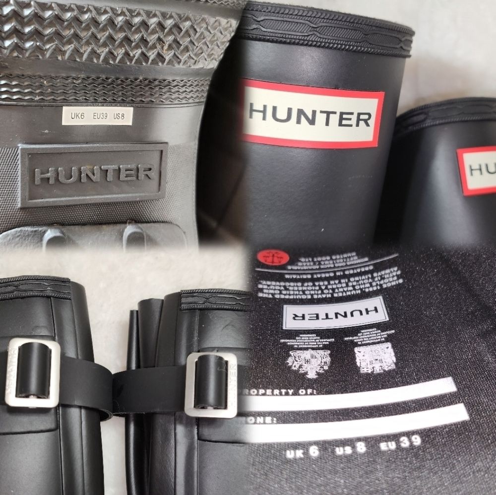 Hunter Women's Original Tall Rain Boots Black Size 8 - Picture 16 of 16